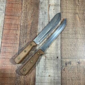 Vintage Old Homestead Knife Set Butcher Slicer Wood Handle Japan Steel Kitchen